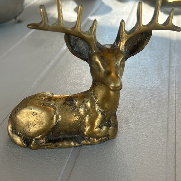 Vintage  Brass Deer Stag Buck Figurine - Picture 3 of 5